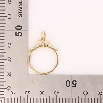 Vintage 9ct Hallmarked Gold Half Sovereign Coin Frame Pendant Mount Holder Charm