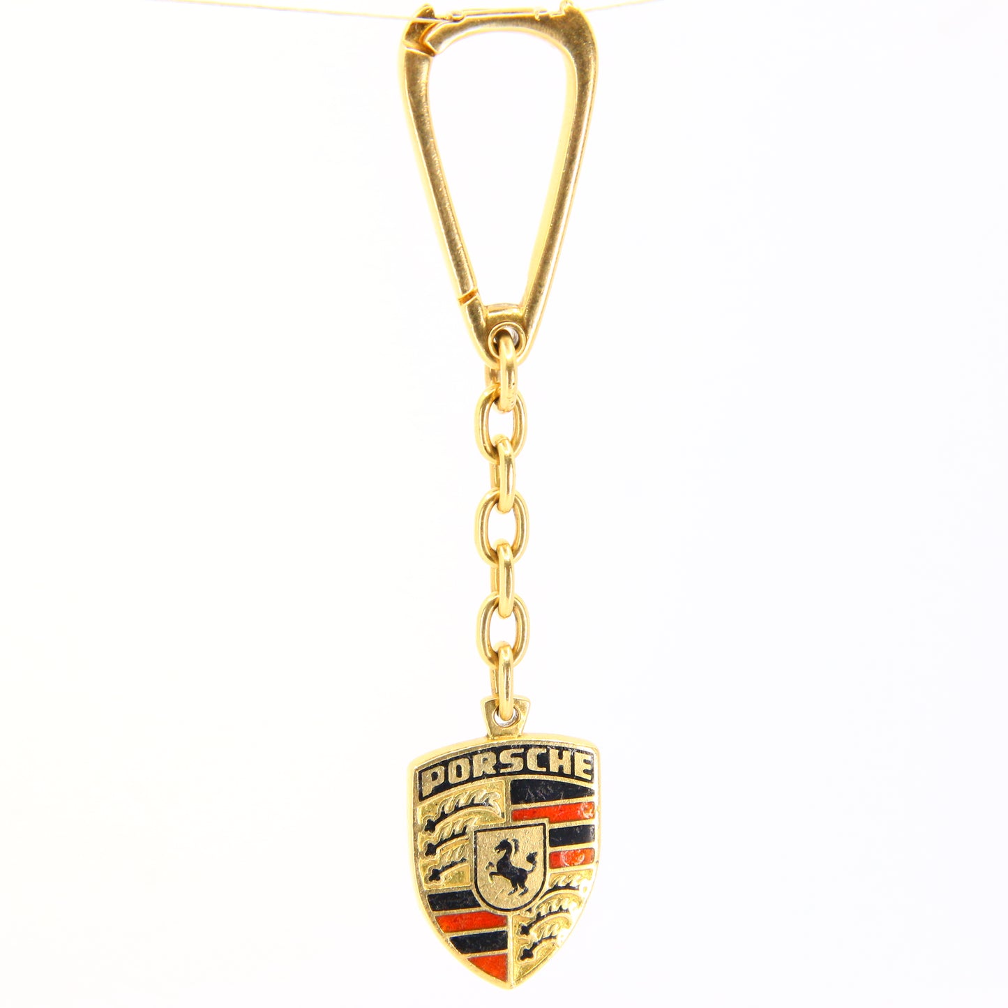 Vintage 18K Solid Yellow Gold Porsche Key Charm Keyring Gold Custom Made Porsche Gift