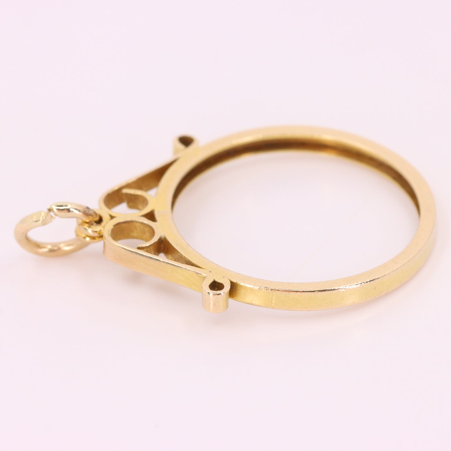 Vintage 9ct Hallmarked Gold Half Sovereign Coin Frame Pendant Mount Holder Charm