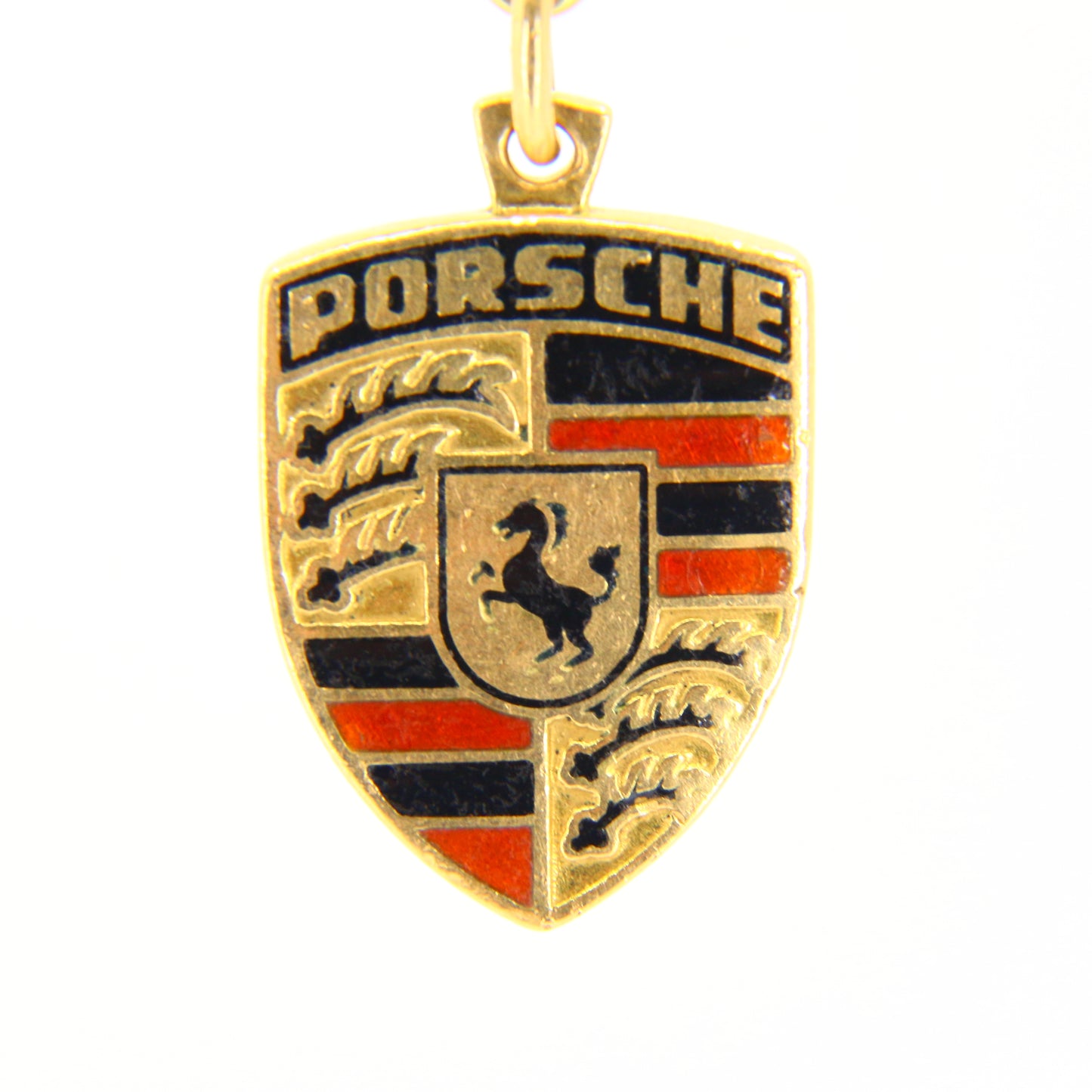 Vintage 18K Solid Yellow Gold Porsche Key Charm Keyring Gold Custom Made Porsche Gift