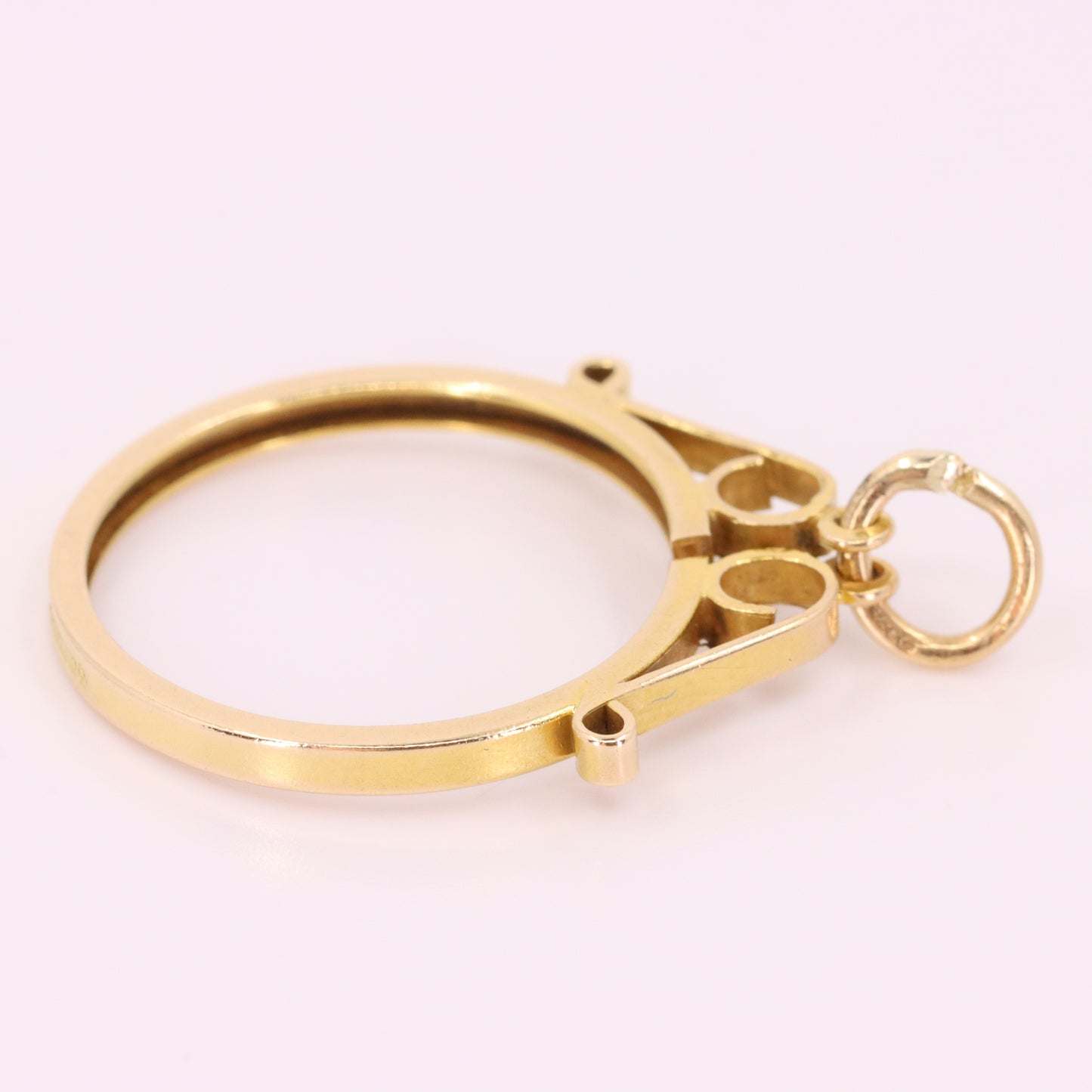 Vintage 9ct Hallmarked Gold Half Sovereign Coin Frame Pendant Mount Holder Charm