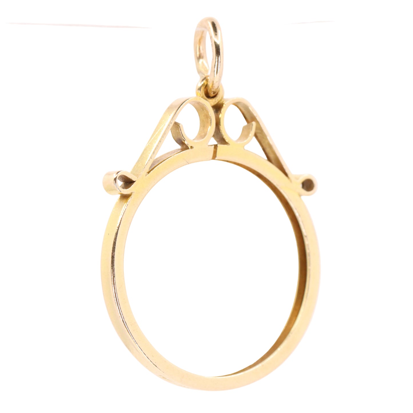 Vintage 9ct Hallmarked Gold Half Sovereign Coin Frame Pendant Mount Holder Charm