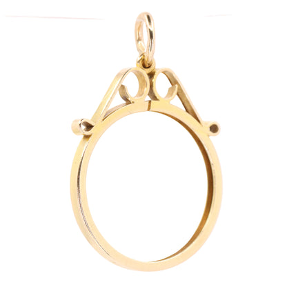 Vintage 9ct Hallmarked Gold Half Sovereign Coin Frame Pendant Mount Holder Charm