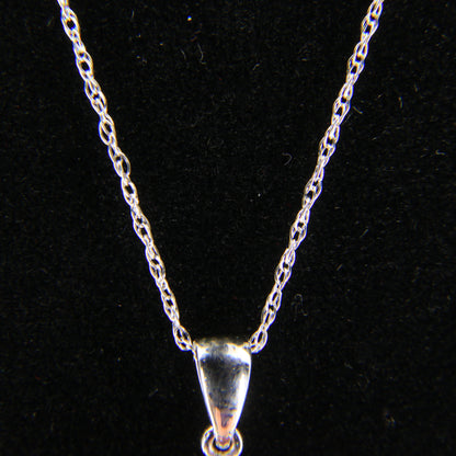 Vintage 18ct Hallmarked White Gold Pink Sapphire Diamond 18 Inch Cross Pendant Necklace