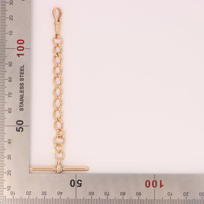 Antique 9ct Hallmarked Rose Gold 4.2 Inch Albert Chain Extension T Bar Dog Clip