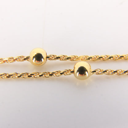 Vintage 9ct Hallmarked Yellow Gold Ball Station Necklace 18 Inch Boxed
