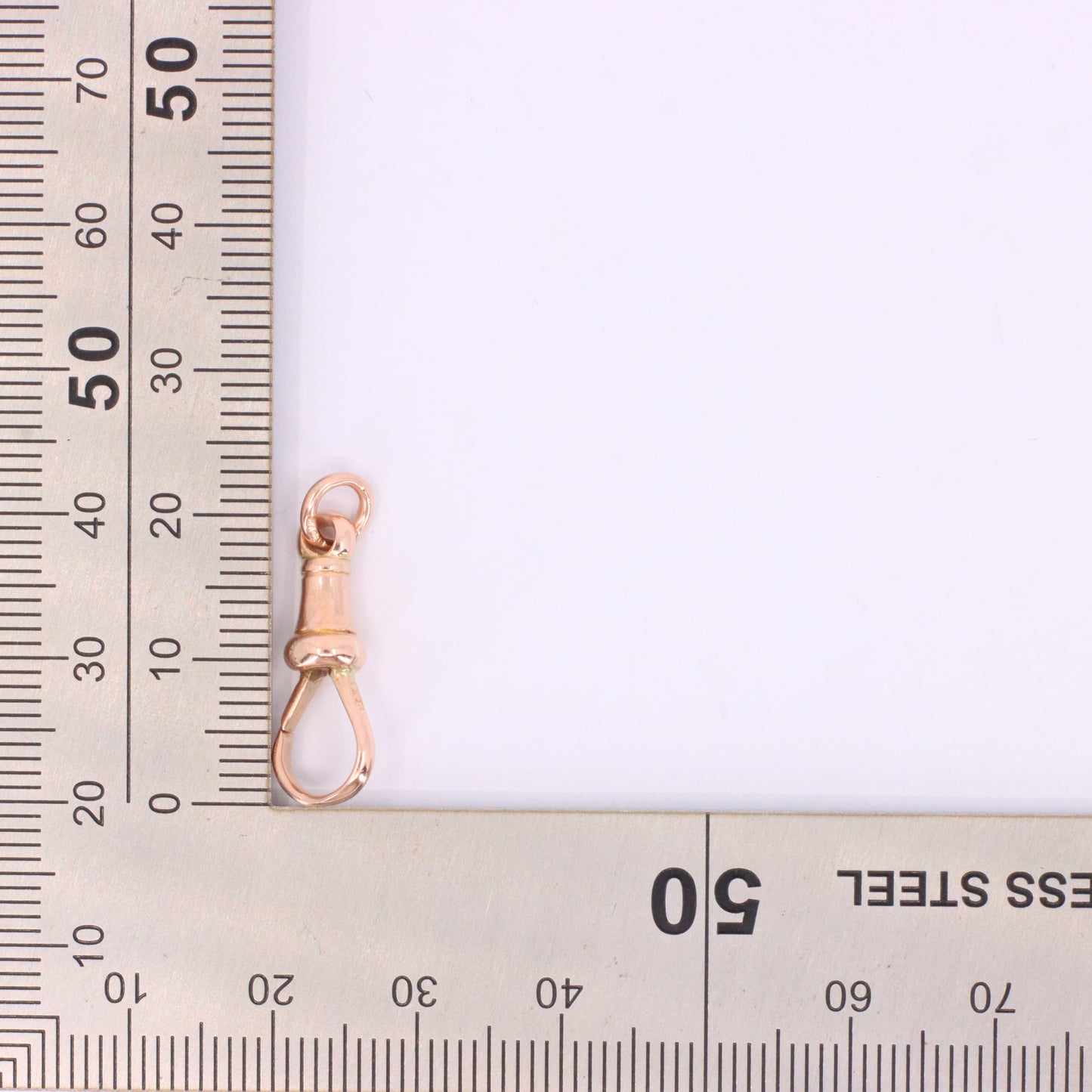 Antique 9ct Hallmarked Rose Gold Dog Clip Clasp Jewellery Finding Pendant Chain