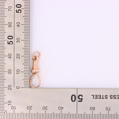 Antique 9ct Hallmarked Rose Gold Dog Clip Clasp Jewellery Finding Pendant Chain