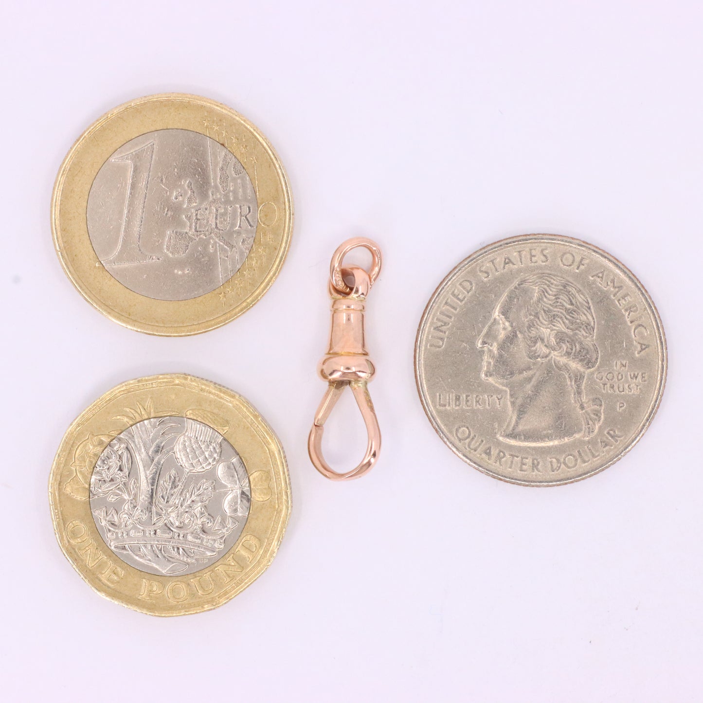 Antique 9ct Hallmarked Rose Gold Dog Clip Clasp Jewellery Finding Pendant Chain