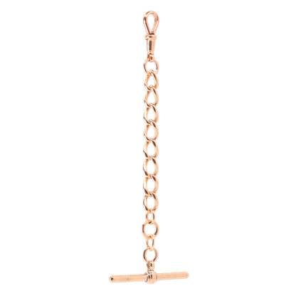 Antique 9ct Hallmarked Rose Gold 4.2 Inch Albert Chain Extension T Bar Dog Clip