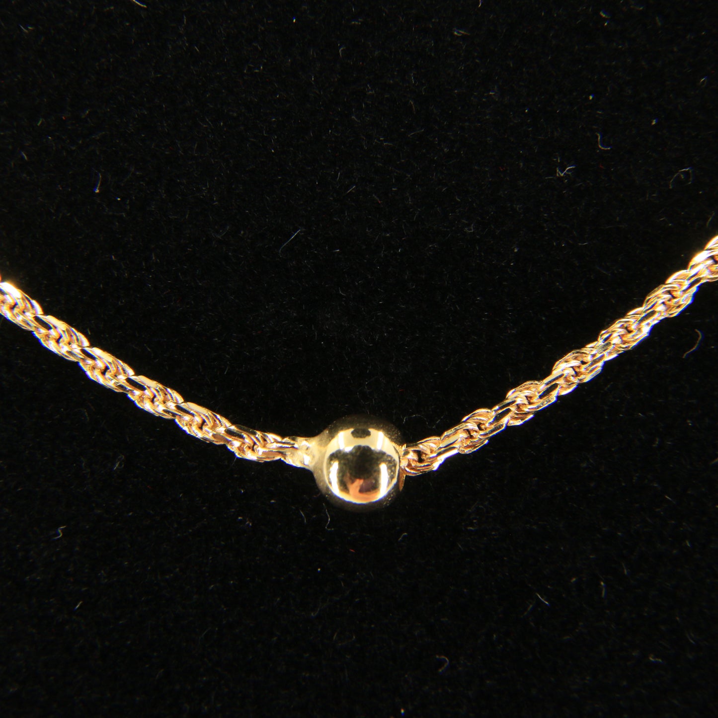 Vintage 9ct Hallmarked Yellow Gold Ball Station Necklace 18 Inch Boxed
