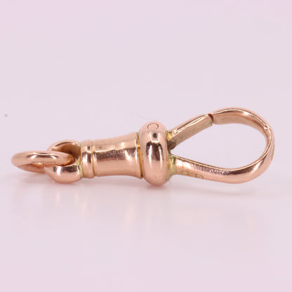 Antique 9ct Hallmarked Rose Gold Dog Clip Clasp Jewellery Finding Pendant Chain