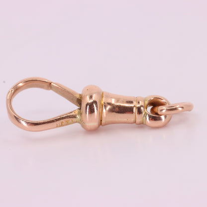 Antique 9ct Hallmarked Rose Gold Dog Clip Clasp Jewellery Finding Pendant Chain