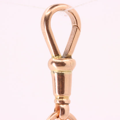 Antique 9ct Hallmarked Rose Gold 4.2 Inch Albert Chain Extension T Bar Dog Clip
