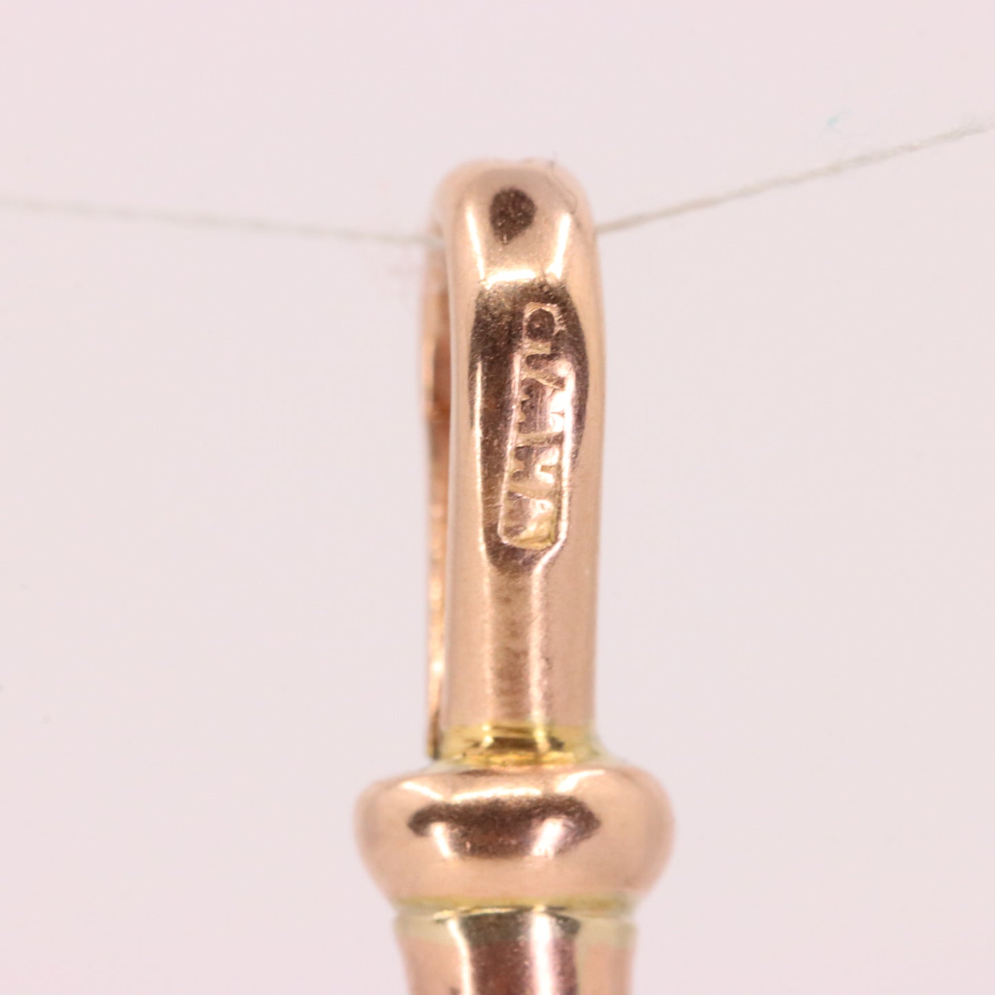 Antique 9ct Hallmarked Rose Gold 4.2 Inch Albert Chain Extension T Bar Dog Clip
