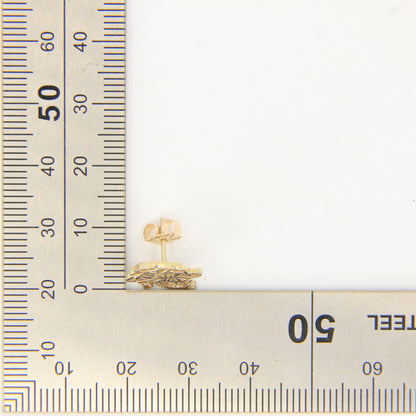 Vintage 9ct Yellow Gold St Mungo Glasgow Stud Earrings Scottish Heritage Gift