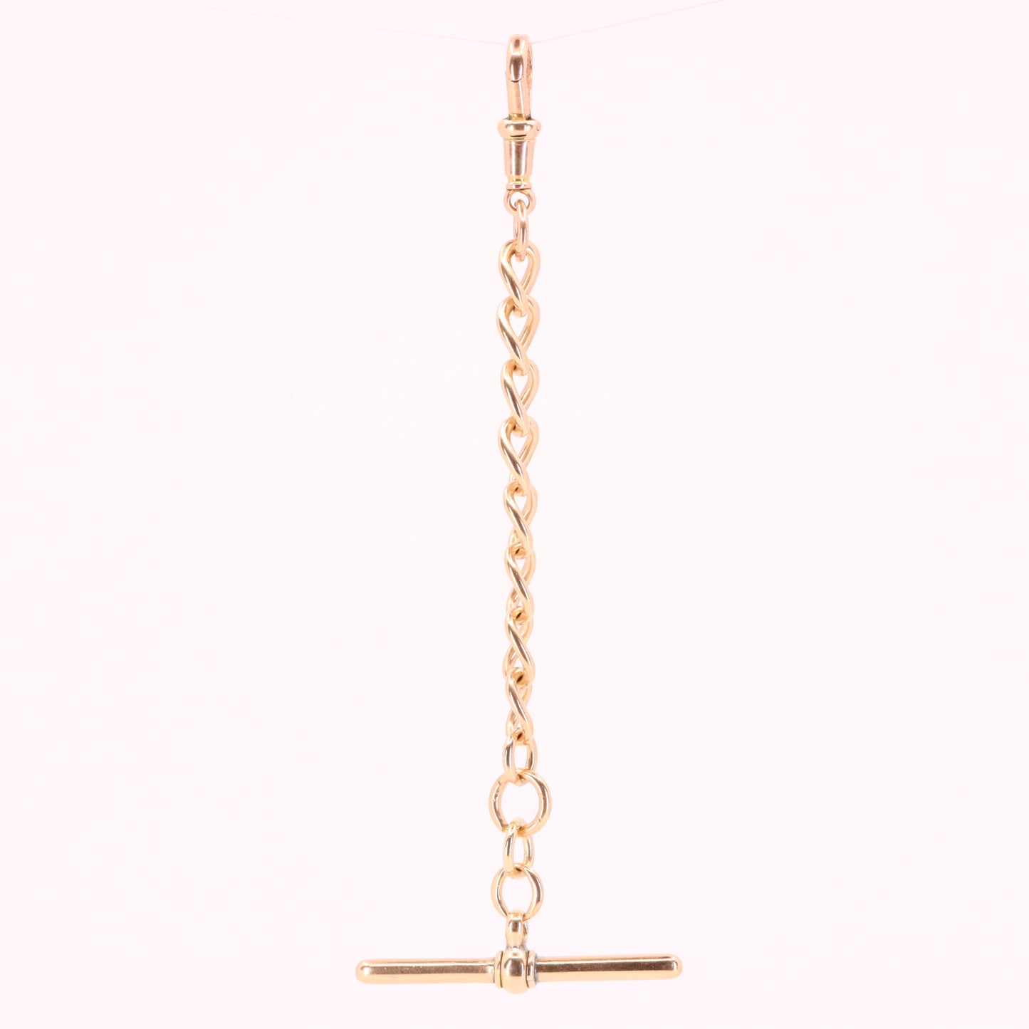 Antique 9ct Hallmarked Rose Gold 4.2 Inch Albert Chain Extension T Bar Dog Clip