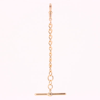 Antique 9ct Hallmarked Rose Gold 4.2 Inch Albert Chain Extension T Bar Dog Clip