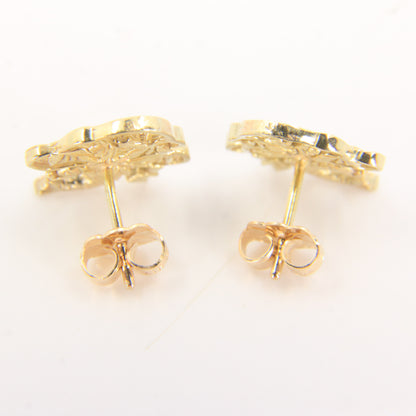 Vintage 9ct Yellow Gold St Mungo Glasgow Stud Earrings Scottish Heritage Gift