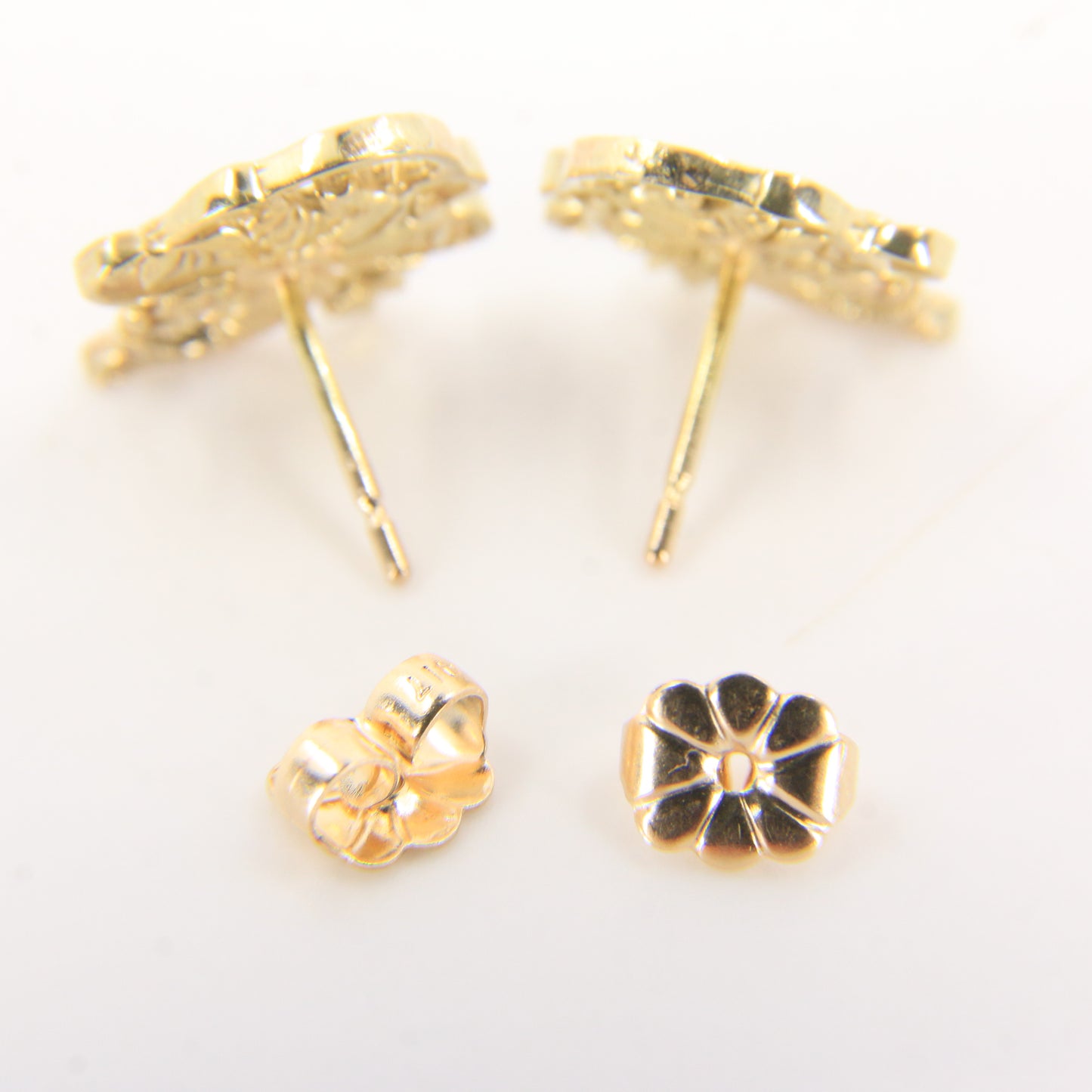 Vintage 9ct Yellow Gold St Mungo Glasgow Stud Earrings Scottish Heritage Gift