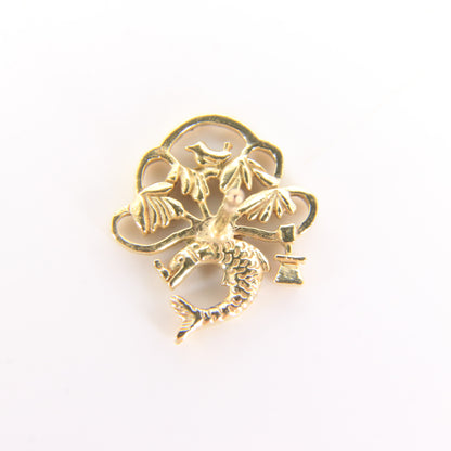 Vintage 9ct Yellow Gold St Mungo Glasgow Stud Earrings Scottish Heritage Gift