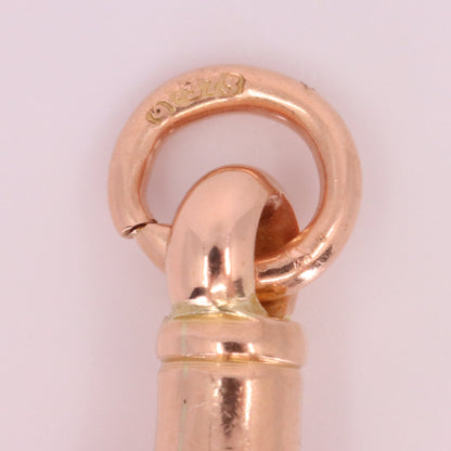 Antique 9ct Hallmarked Rose Gold Dog Clip Clasp Jewellery Finding Pendant Chain