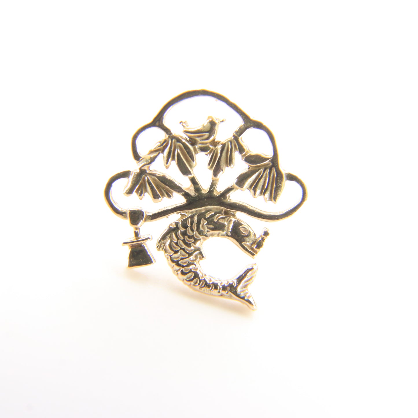 Vintage 9ct Yellow Gold St Mungo Glasgow Stud Earrings Scottish Heritage Gift