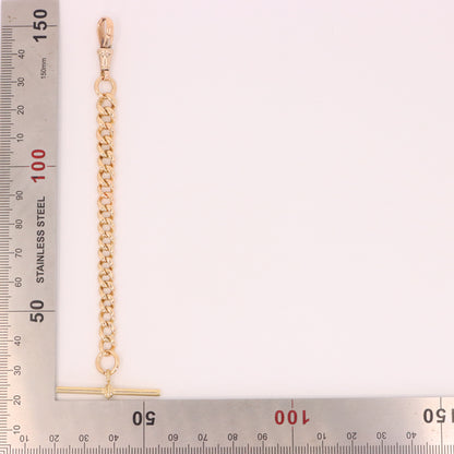 Antique 9ct Hallmarked Rose Gold 5.5 Inch Albert Chain Extension T Bar Dog Clip