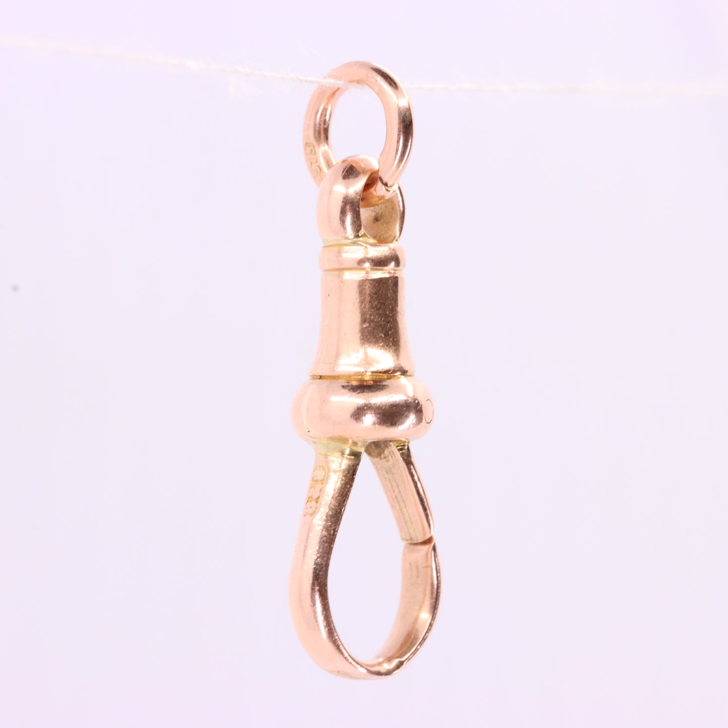 Antique 9ct Hallmarked Rose Gold Dog Clip Clasp Jewellery Finding Pendant Chain