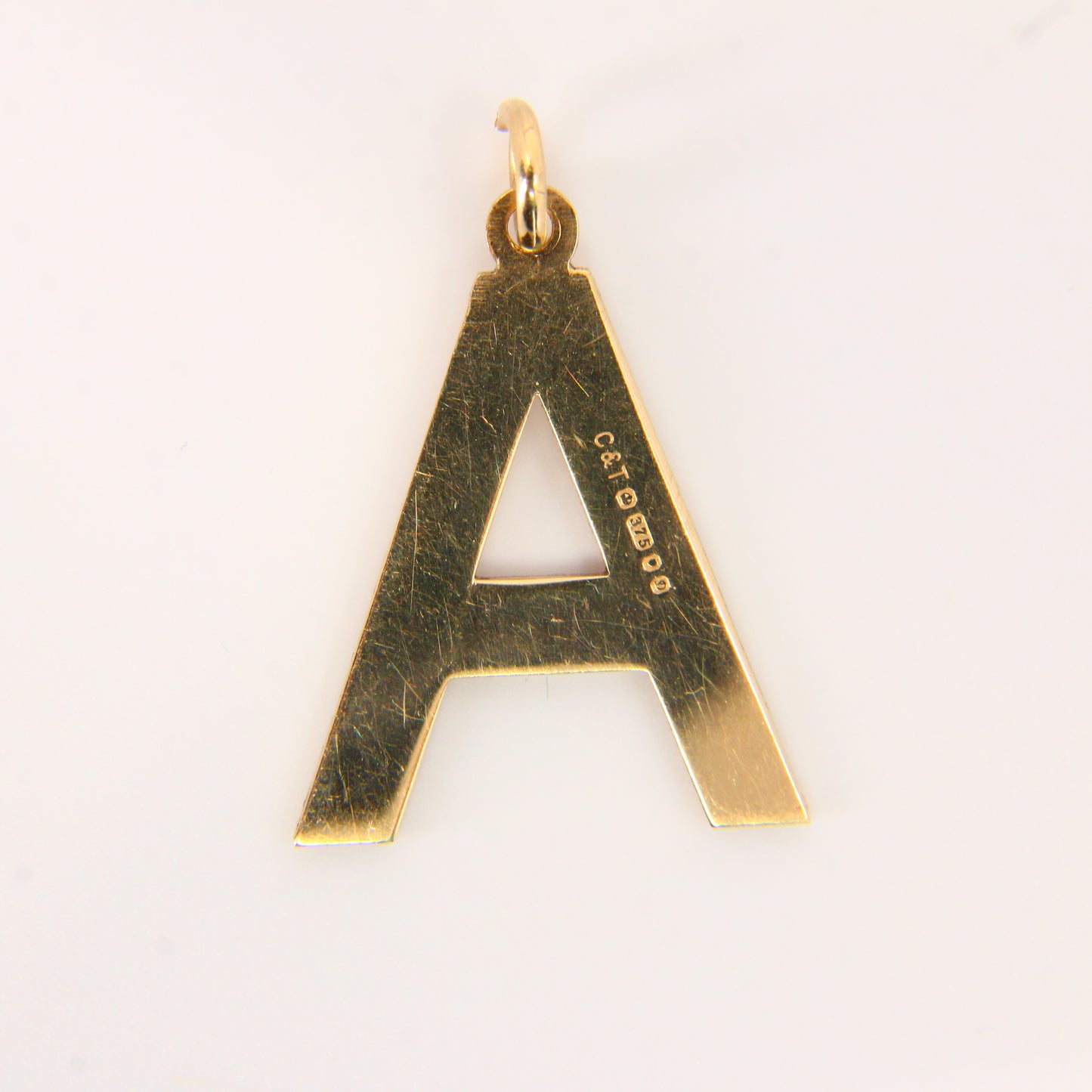 Vintage 9ct A Pendant Hallmarked 9 Carat Yellow Gold A Letter Charm