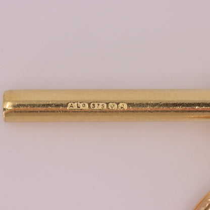 Antique 9ct Hallmarked Rose Gold 5.5 Inch Albert Chain Extension T Bar Dog Clip