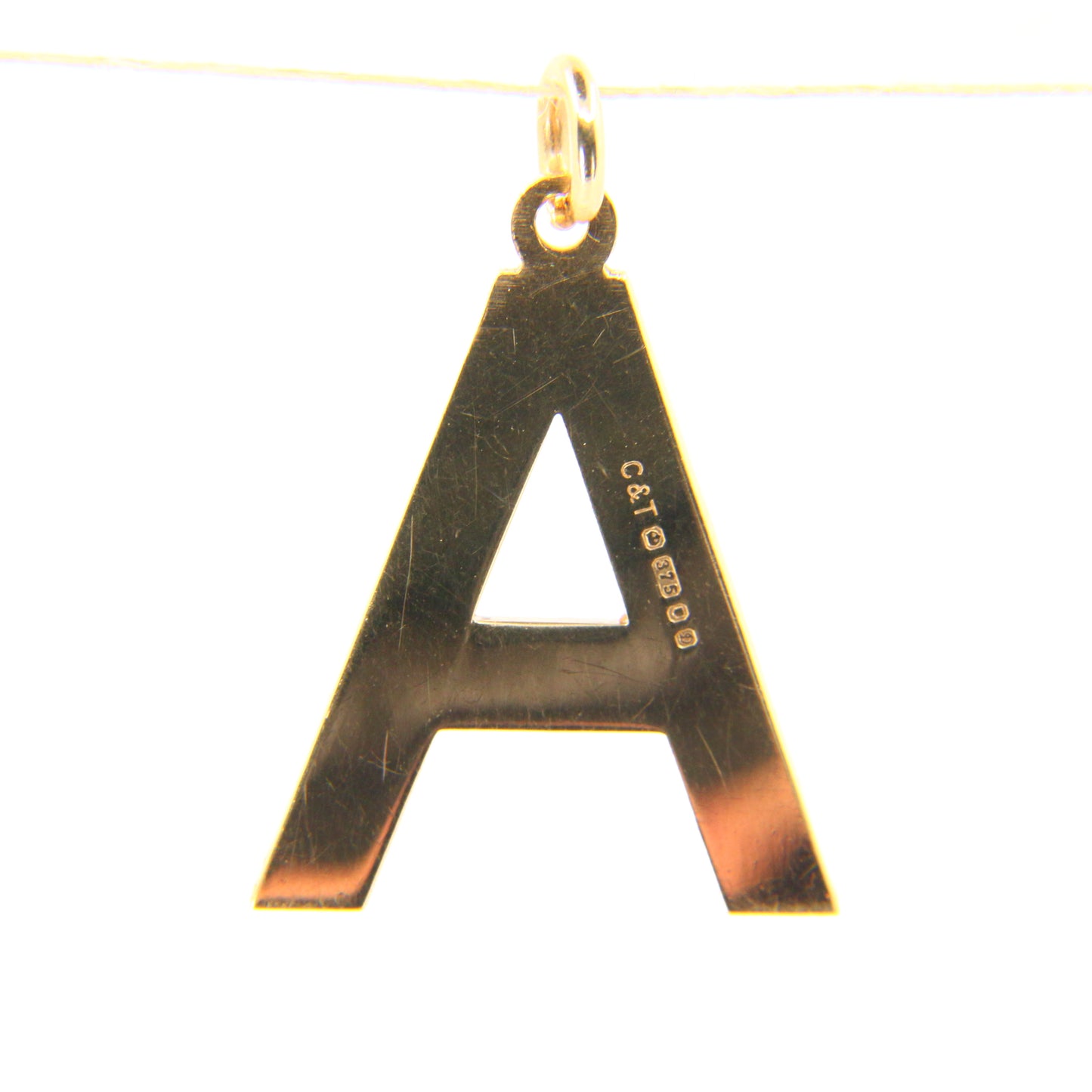 Vintage 9ct A Pendant Hallmarked 9 Carat Yellow Gold A Letter Charm