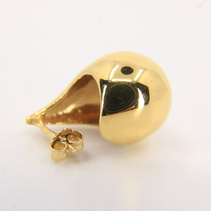 Vintage 9ct Hallmarked Yellow Gold Teardrop Stud Drop Earrings Boxed Gift