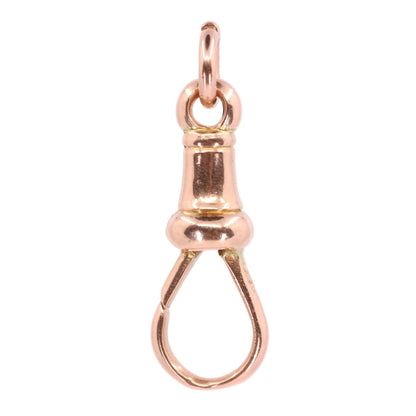 Antique 9ct Hallmarked Rose Gold Dog Clip Clasp Jewellery Finding Pendant Chain
