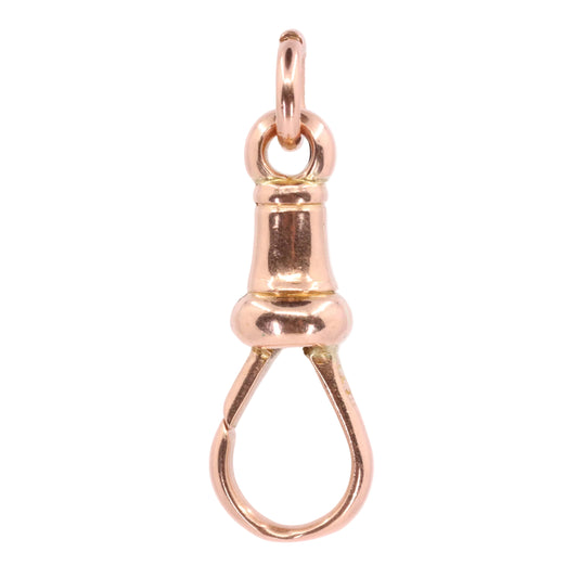 Antique 9ct Hallmarked Rose Gold Dog Clip Clasp Jewellery Finding Pendant Chain