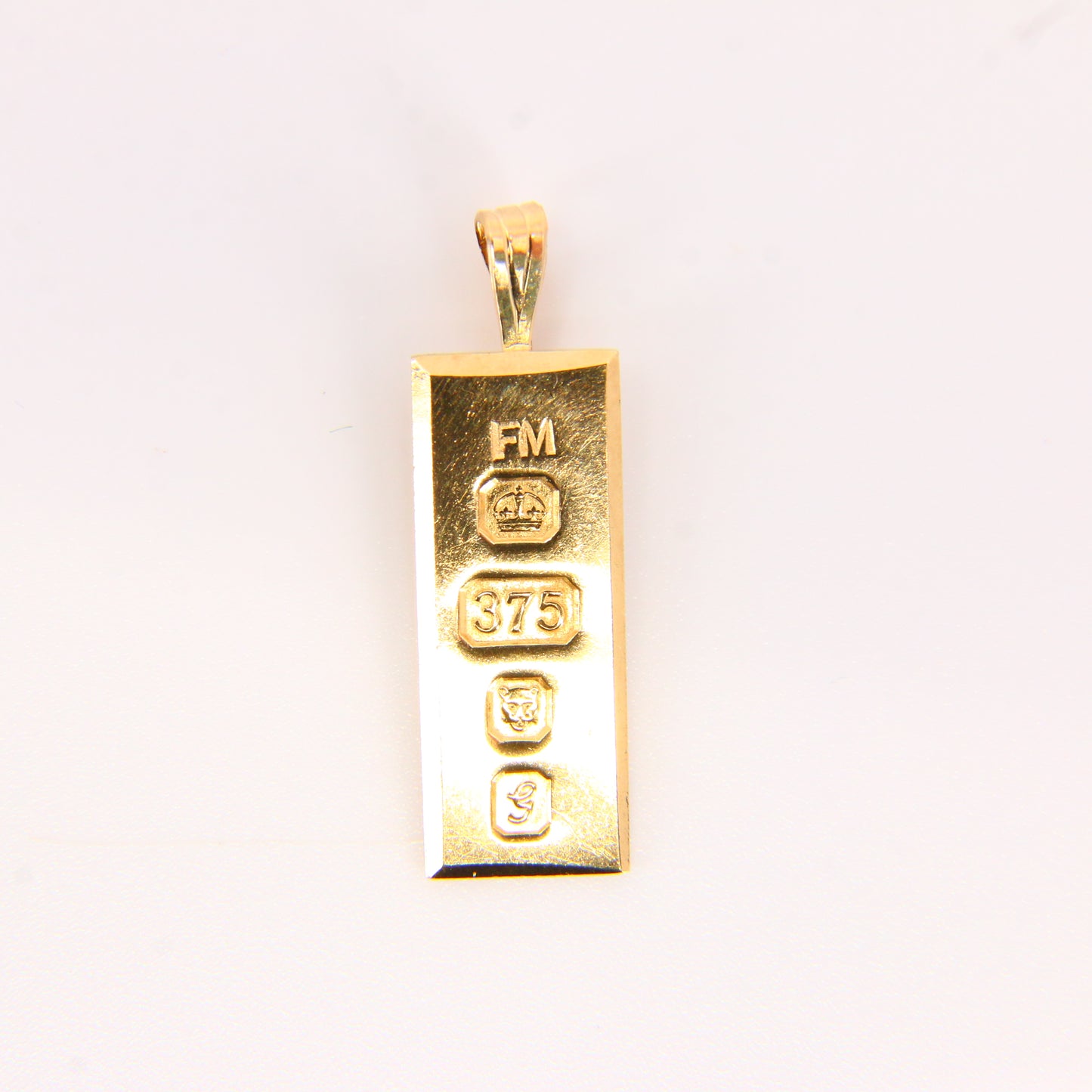 Small Vintage 9ct Gold Ingot Pendant Hallmarked London 1981 Yellow Gold Charm