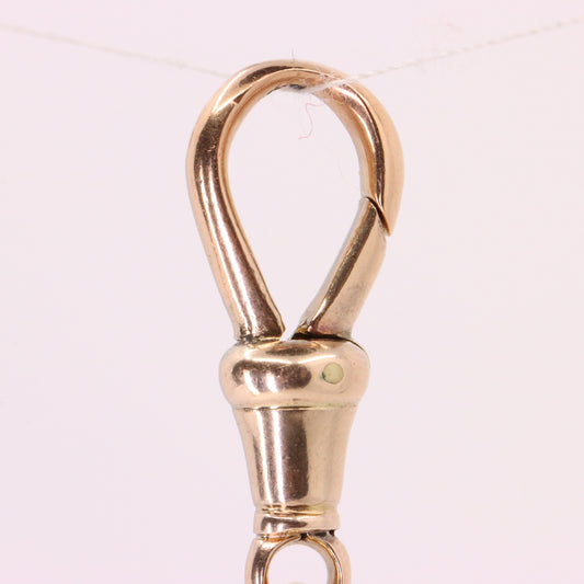 Antique 9ct Hallmarked Rose Gold 5.5 Inch Albert Chain Extension T Bar Dog Clip