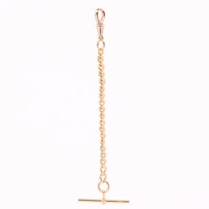 Antique 9ct Hallmarked Rose Gold 5.5 Inch Albert Chain Extension T Bar Dog Clip