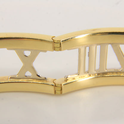 Vintage Italian 18ct Gold Atlas Roman Numeral Hinged Bangle Gift