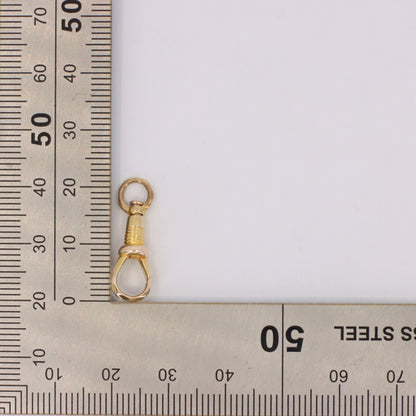 Antique 9ct Yellow Gold Swivel Clasp Jewellery Finding Pendant Hexagonal Pattern