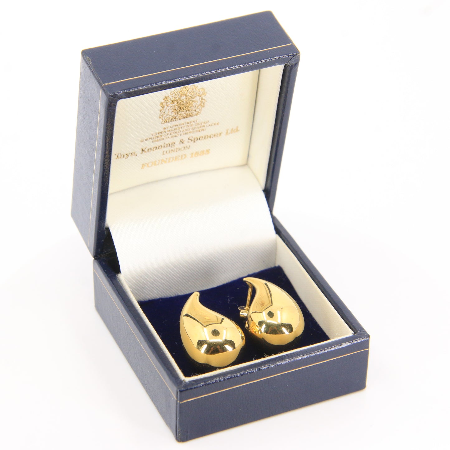 Vintage 9ct Hallmarked Yellow Gold Teardrop Stud Drop Earrings Boxed Gift