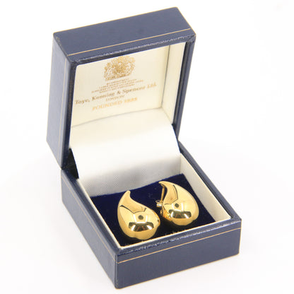 Vintage 9ct Hallmarked Yellow Gold Teardrop Stud Drop Earrings Boxed Gift