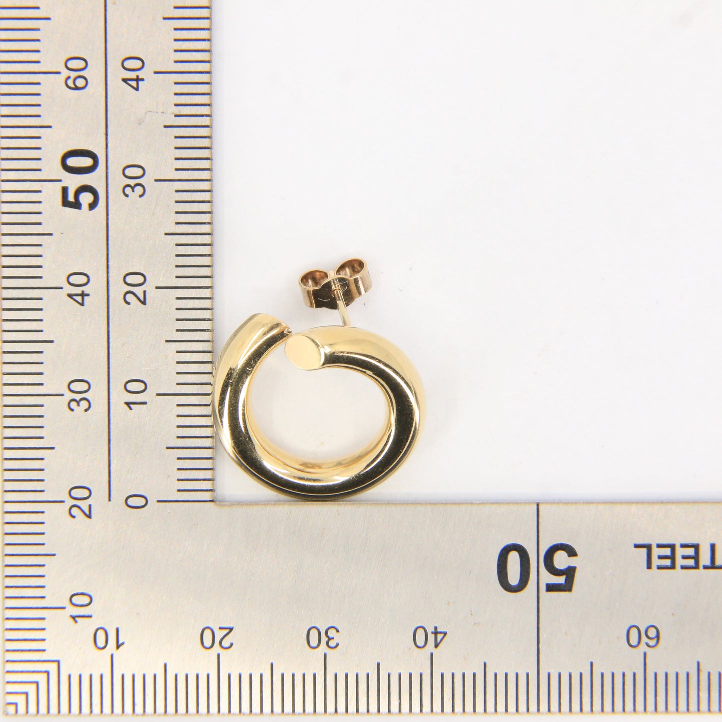 Vintage 9ct Hallmarked Yellow Gold Twist Hoop Stud Earrings Classic Boxed Gift