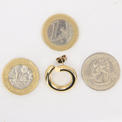 Vintage 9ct Hallmarked Yellow Gold Twist Hoop Stud Earrings Classic Boxed Gift