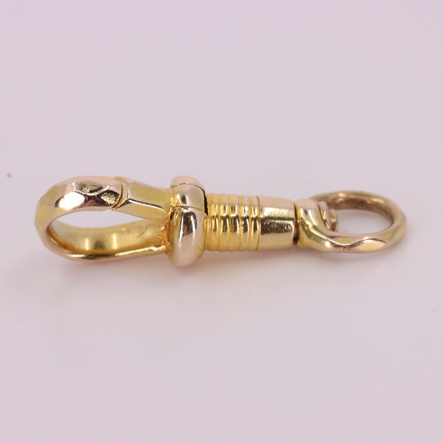 Antique 9ct Yellow Gold Swivel Clasp Jewellery Finding Pendant Hexagonal Pattern