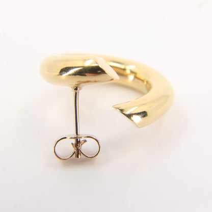 Vintage 9ct Hallmarked Yellow Gold Twist Hoop Stud Earrings Classic Boxed Gift