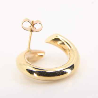 Vintage 9ct Hallmarked Yellow Gold Twist Hoop Stud Earrings Classic Boxed Gift