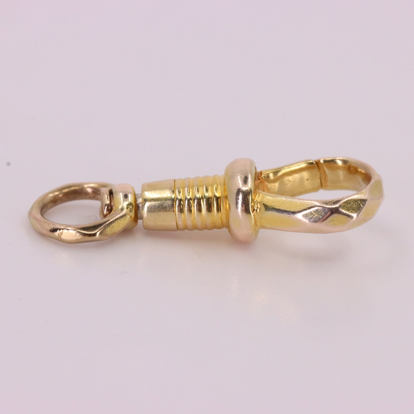 Antique 9ct Yellow Gold Swivel Clasp Jewellery Finding Pendant Hexagonal Pattern