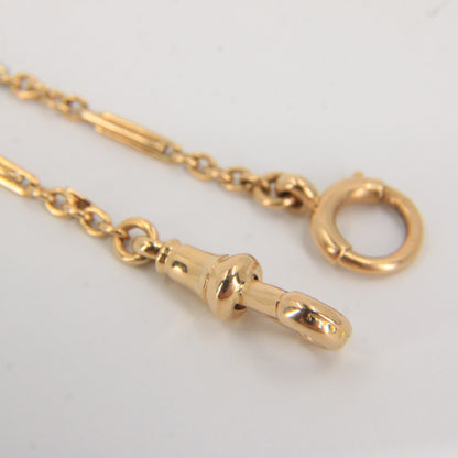 Antique 18ct Gold Two Tone Albert Chain Bar Link 14.5 Inch