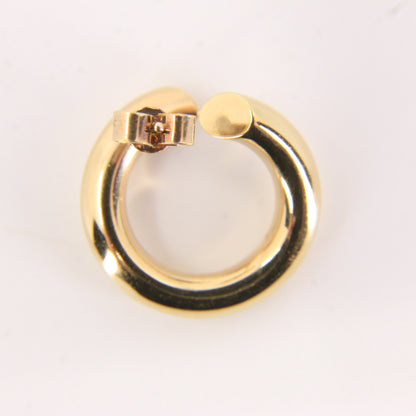 Vintage 9ct Hallmarked Yellow Gold Twist Hoop Stud Earrings Classic Boxed Gift